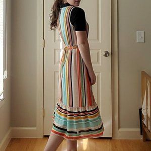 Multicolored Striped Midi Dress